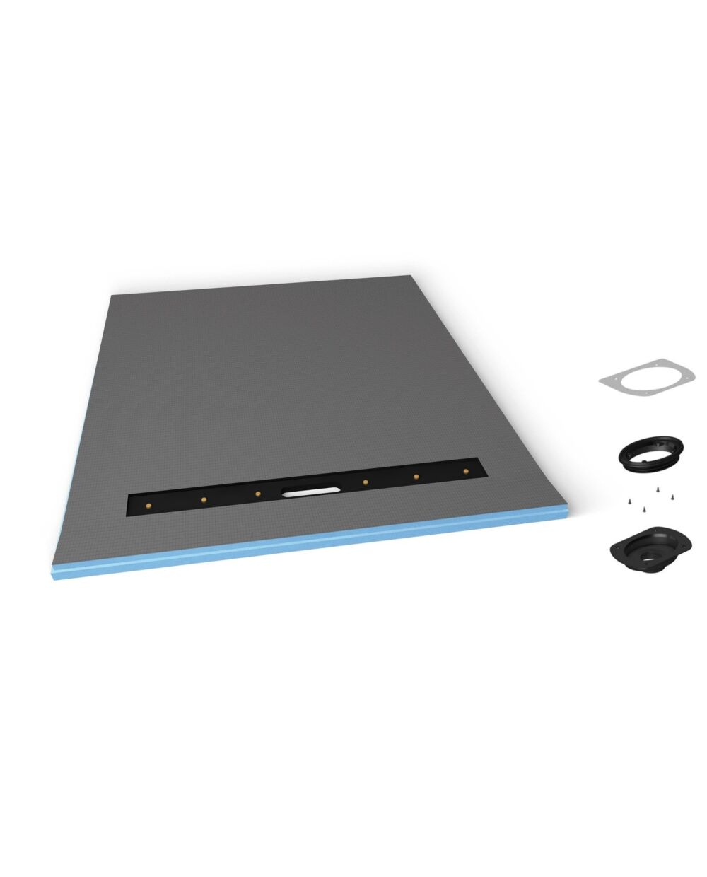 Wedi Fundo Riolito Neo Curbless Curbed Shower Base And Linear Drain Assembly