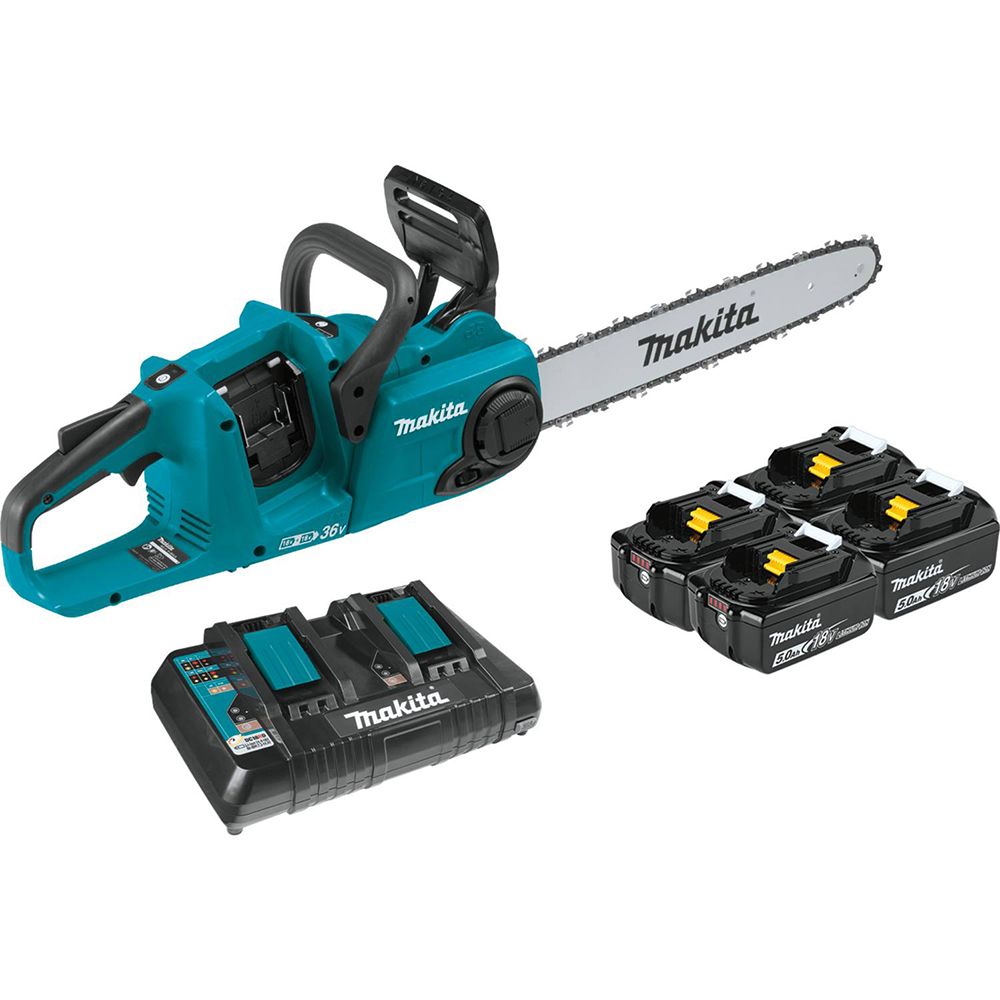 Makita Xcu04pt1 18v X2 36v Lxt Lithium Ion Brushless Cordless 16 Chain Saw Kit With 4 Batteries 5 0ah