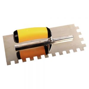 Goldblatt Pro Stainless Steel Square-Notch Trowel - 1/4" X 1/4" X 1/4" Notches, 11" Blade