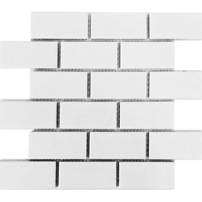 Roca CC Snow White Brick Bright Mosaic Porcelain Tile - 2