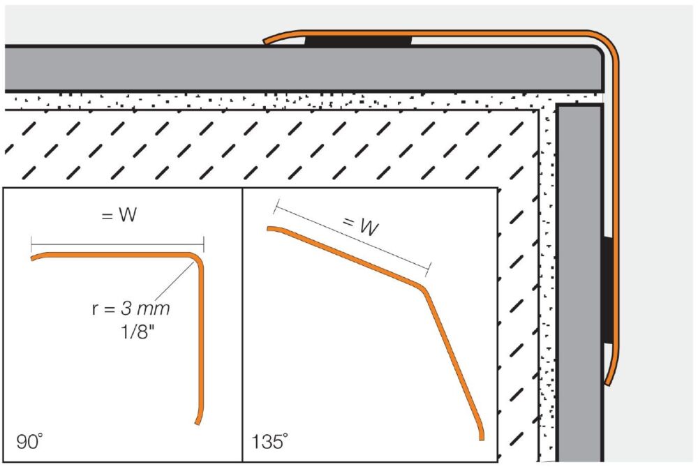 Schluter ECK-K Stainless Steel Corner Tile Edging Trim