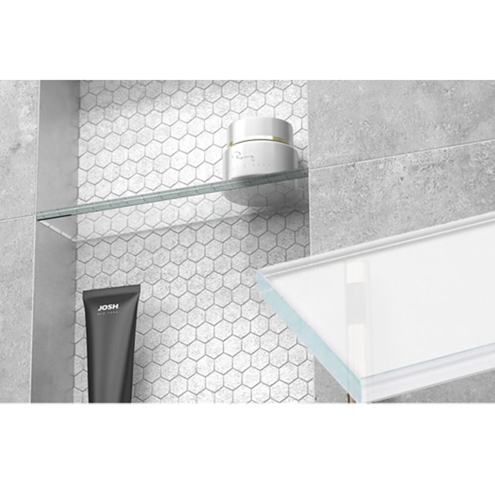 Bath Boutique Shower Clear Glass Corner Shelf - Recessed Mount