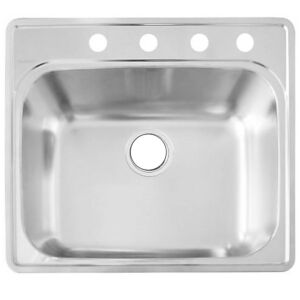 Amerisink Builder AS110 Top Mount Stainless Steel Sink  25" x 22" x 8"