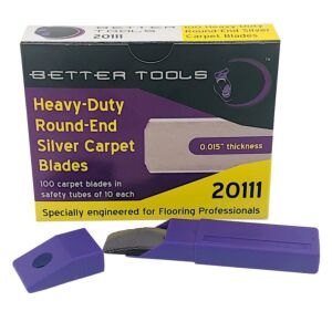 Better Tools 20111 Round-End Silver Carpet Blades (100 Box)