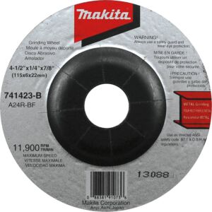 Makita 741423-B 4‑1/2" Grinding Wheel 24 Grit General Purpose Metal