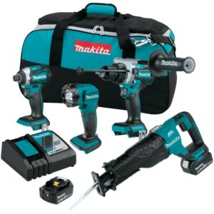 Makita XT453T  18V LXT Lithium‑Ion Brushless Cordless 4‑Pc. Combo Kit (5.0Ah)