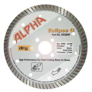 Alpha Eclipse Q Dry Flush Cutting Stone Angle Grinder Blade - 5" - 6" - 7"