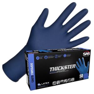 SAS Safety Thickster Powdered Latex Gloves - Box of 50