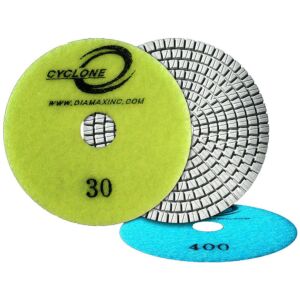 Diamax Cyclone 4" Engineered Stone White Resin Polishing Pads