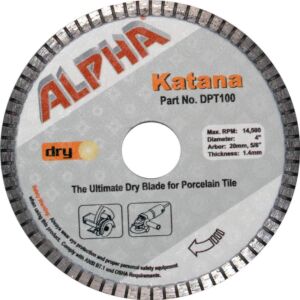 Alpha Katana Dry Saw Turbo Rim Diamond Blade - Porcelain Tile Blade