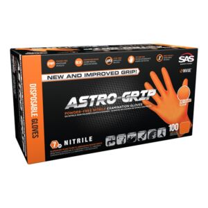 SAS Safety Astro-Grip Powder-Free Nitrile Exam Grade Disposable Gloves - 7 Mil - Box of 100 - XX-Large