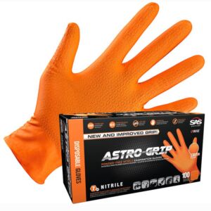 SAS Safety Astro-Grip Powder-Free Nitrile Exam Grade Disposable Gloves - 7 Mil - Box of 100