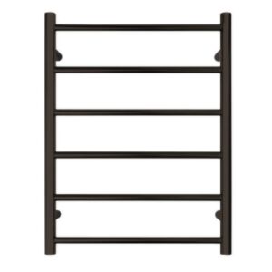 Warmup Multi-Bar Ladder Towel Rail - Square Tube Matte Black 6 Bars