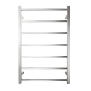 Warmup Multi-Bar Ladder Towel Rail - Square Tube Brushed Nickel 7 Bars