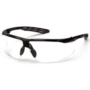 Pyramex Flex-Lyte Half Frame Safety Glasses - SBG10510D Black and Gray Frame w/ Clear Lens