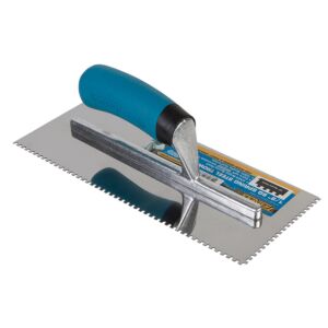 Troxell Square Notch Stainless Steel Trowel 1/8